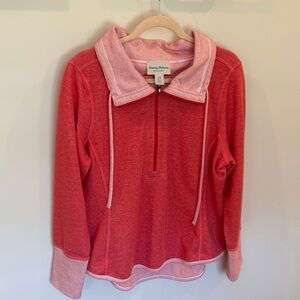 Tommy Bahama Two-Tone Coral heather Half-Zip Pullover